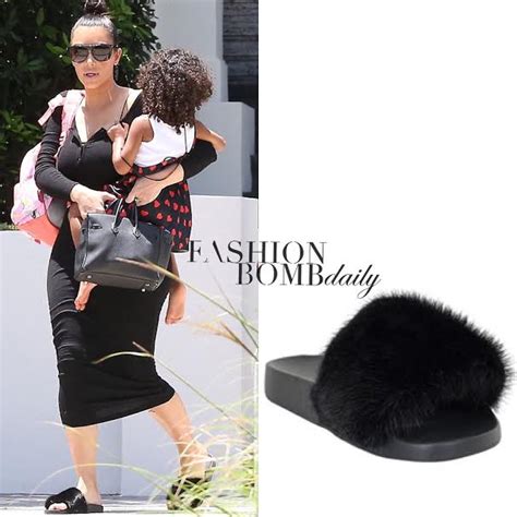 givenchy fur slides outfit